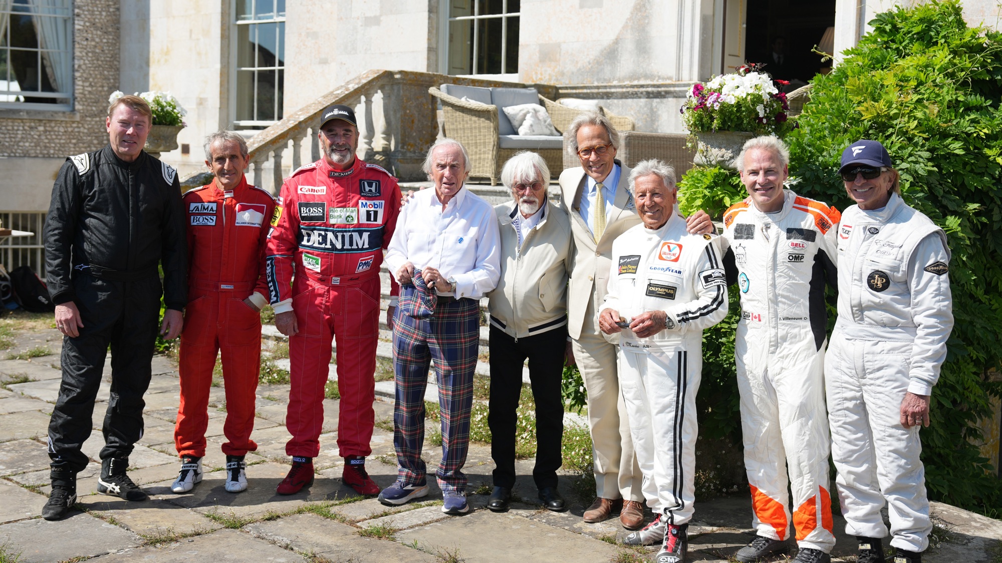 The Champions with Karun Chandhok, Bernie Ecclestone and The Duke of Richmond at the 2025 Festival of Speed. Ph. by Max Carter..jpg