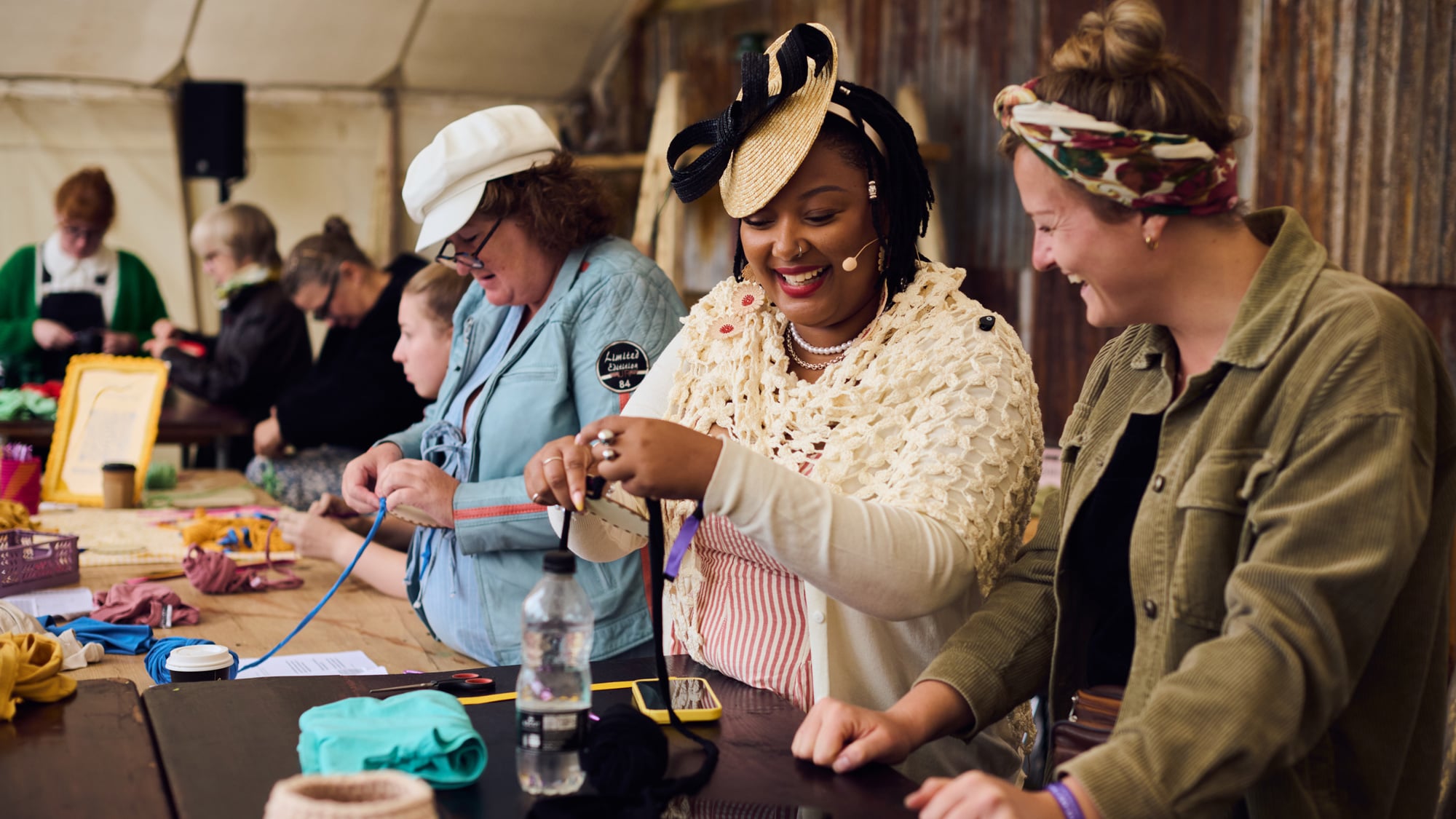 Nyala Rowe teaching crochet at Goodwood Revival ph by Jonathan James Wilson.jpg